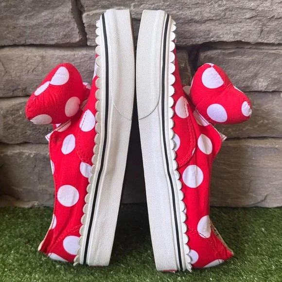Vans Disney Minnie Mouse Polka Dots Bow Women’s Slip-On Shoes - Picture 7 of 11